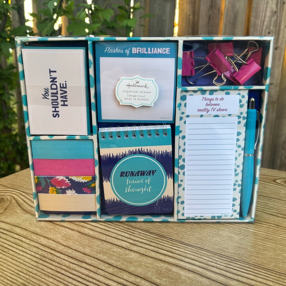 Hallmark Organizer Drawer Insert With Notepads, Pen, Thank You Cards, Clips, Etc